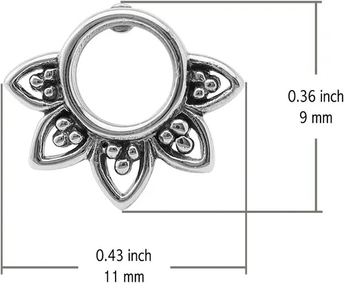 Vista 5 de Boma Joyas Pendientes de plata esterlina con círculo de filigrana balinesa, Metal, No es una piedra preciosa