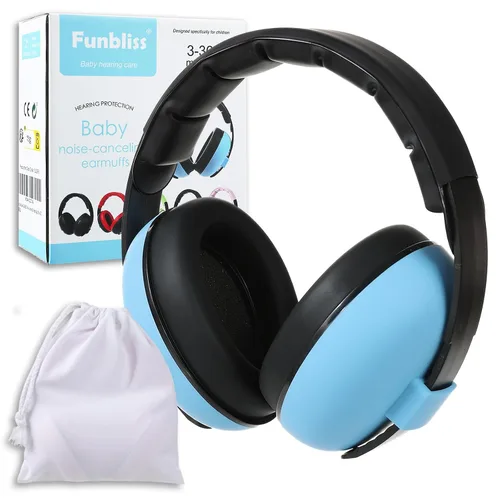 Vista 16 de Funbliss Auriculares de protección auditiva para bebés, color blanco y negro Blanco/Negro