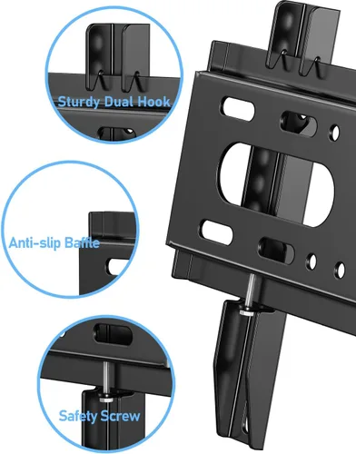 Vista 3 de Nuyoah Soporte de pared para TV de perfil bajo y fijo para televisores y monitores de pantalla plana de 14 a 43 pulgadas y hasta 55 libras, soporte
