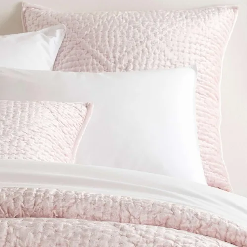 Vista 11 de Pine Cone Hill Parisienne Velvet Dove White - Funda acolchada blanca, tamaño estándar, patrón sólido blanco