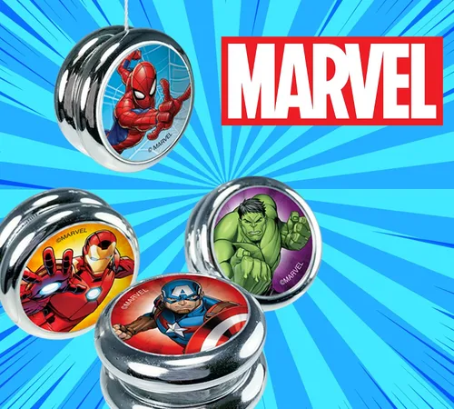 Vista 6 de JA-RU Marvel Toys YoYo Toy (1 unidad de estilo surtido) Superhéroes Spiderman, Hulk, Capitán América y Ironman para niños, Yoyo para principiantes