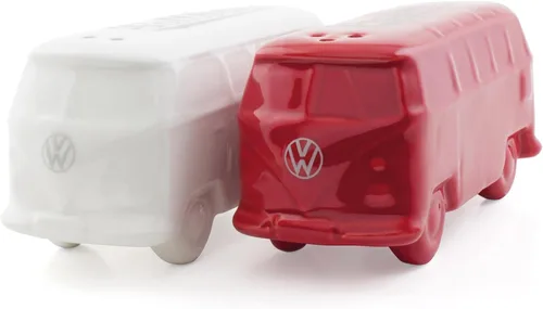 Vista 8 de BRISA VW Collection - Salero y pimentero Volkswagen de cerámica con diseño de autobús T1 juego de 2 piezas (autobús clásico/blanco y negro)