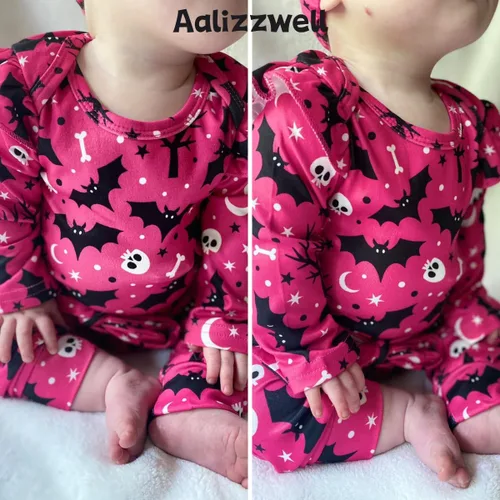 Vista 3 de Aalizzwell Conjunto de mameluco acanalado para bebé recién nacido prematuro para otoño e invierno