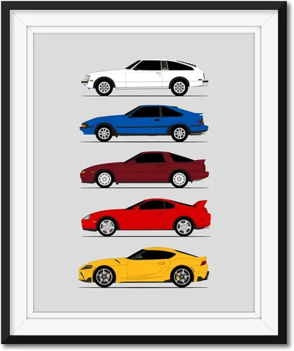 Vista 34 de Idea Network Póster hecho a mano compatible con Toyota Corolla Print Wall Art Decoración hecha a mano del Corolla Sprinter Generations History