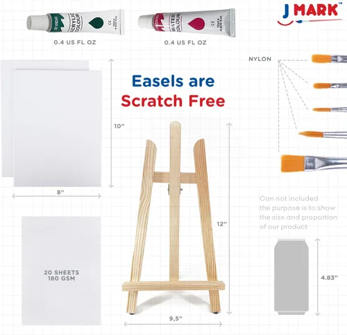 Vista 3 de J MARK Kit de pintura para adultos, juego de pintura y lienzo, juego de pintura acrílica y acuarela, juegos de arte