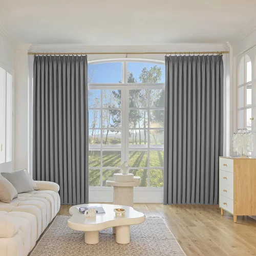 Vista 13 de MUMFAS Cortina opaca para oscurecer la habitación, cortinas opacas de 63 pulgadas de largo, con aislamiento térmico y división de habitación