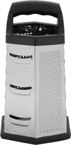 Vista 2 de Home Basics Rallador de queso de acero inoxidable de 6 caras, negro