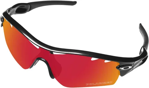 Vista 2 de BroLizard - Lente polarizada de repuesto para gafas de sol Oakley Radar Path ventiladas, rojo