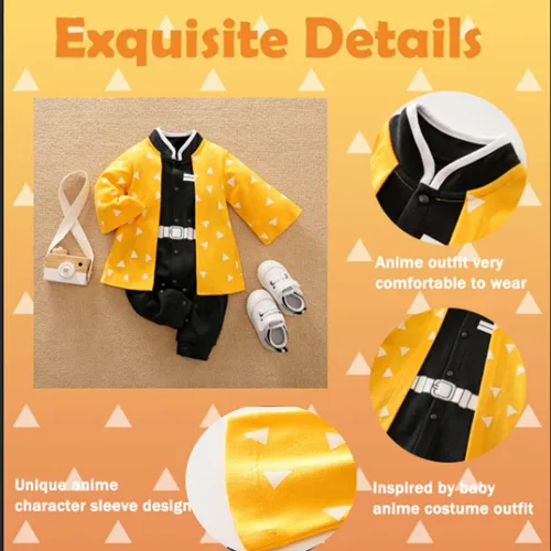 Vista 3 de Disfraz de bebé niño ropa de anime para recién nacido cosplay Demon Slayer