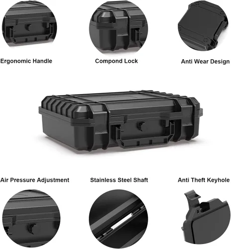 Vista 3 de Ant Mag Funda rígida impermeable con espuma Pick & Pluck - Interior de 9.2 x 6.5 x 2.7 pulgadas - Caja protectora de almacenamiento de viaje
