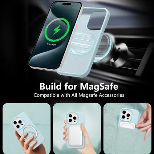 Vista 245 de Funda magnética de silicona para iPhone 13 Pro, color blanco antiguo [Compatible con Magsafe] [Forro de microfibra suave antiarañazos], funda