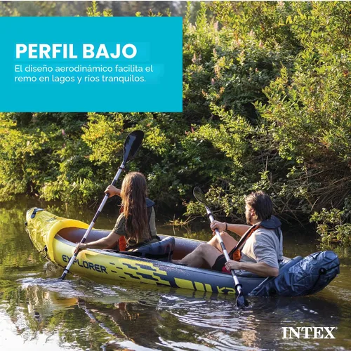 Vista 8 de INTEX Explorer Kayak - Juego portátil para 2 personas con paletas y bomba