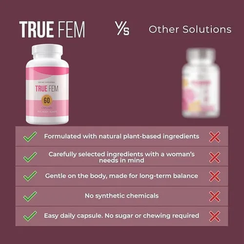 Vista 4 de Yuonry True Fem Capsules, vitamina 13 en 1, probióticos femeninos cápsulas vitamínicas para mujeres, 60