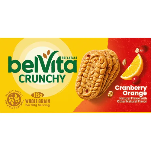 Vista 16 de belVita Galletas de barras de desayuno, naranja arándano, 8 paquetes