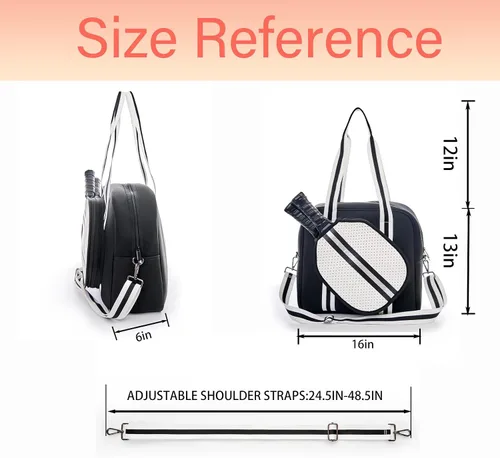 Vista 3 de Lindas Bolsas de Pickleball para Mujeres y Hombres, Bolso Tote de Pickleball para Mujeres, Bandolera de Pickleball para Mujeres
