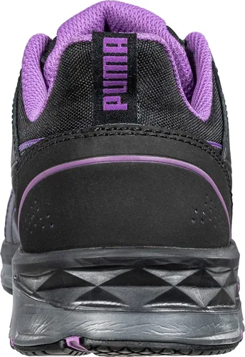 Vista 3 de PUMA Zapato industrial Stepper Low para mujer, color negro-morado, talla 8.5