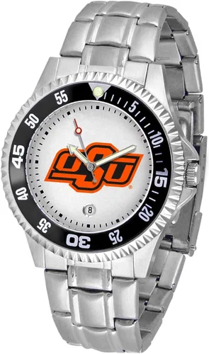 Vista 50 de SunTime Reloj de cuarzo de 1.575 in para hombre, correa de acero inoxidable de 0.787 in, esfera Gameday