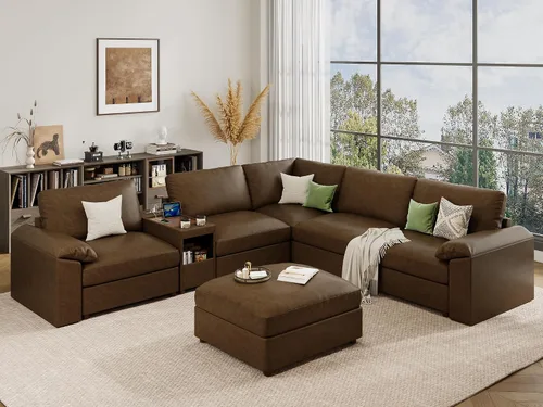 Vista 78 de EASE MOOSE Sofá modular seccional, sofá en forma de U para sala de estar Beige