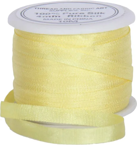 Vista 97 de Threadart Cinta de seda 100% pura - 3 tamaños - Docenas de colores - Castaño - 2 mm No. 524 Soft 100% pure silk ribbon on a single spool - perfect