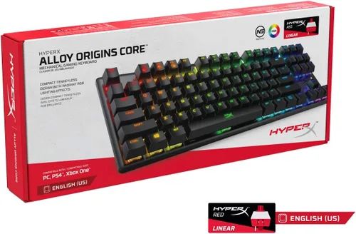Vista 12 de HyperX Alloy Origins Core - Teclado mecánico para juegos tenkeyless, luz controlada por software y personalización macro, factor de forma compacto