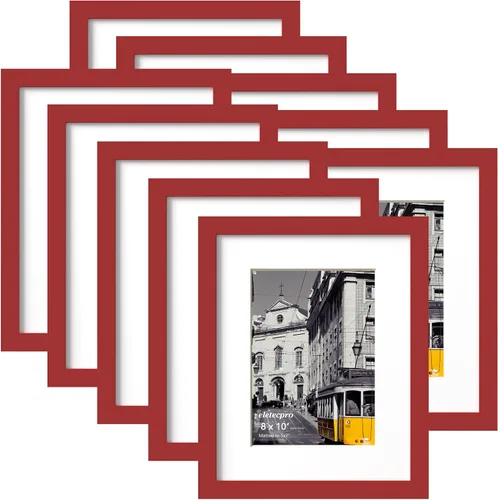 Vista 32 de eletecpro Juego de 5 marcos de fotos de 8 x 10 pulgadas, collage de fotos, decoración de pared, fotos de 5 x 7 con paspartú o de 8 x 10 pulgadas sin