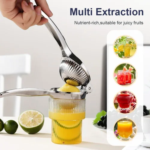 Vista 7 de Exprimidor de limón, exprimidor de limón de mano de acero inoxidable, exprimidor de cítricos, accesorios de cocina manual 2025, exprimidor de mano