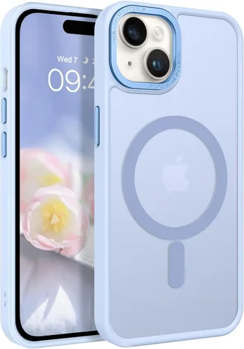 Vista 26 de BENTOBEN Compatible con iPhone 15 Plus, Funda de teléfono magnética translúcida mate delgada a prueba de golpes [Compatible con MagSafe] Funda