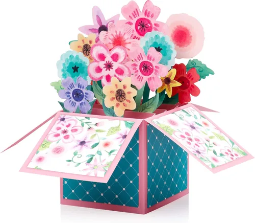 Vista 8 de Giiffu - Tarjeta de felicitación 3D emergente para el día de la madre, hecha a mano, de papel, floral, para todas las ocasiones, con sobre y tarjeta