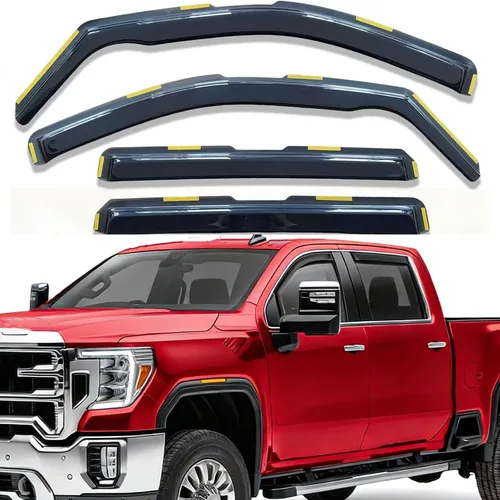 Vista 15 de Deflectores de ventana adhesivos para ventanas laterales y ventilación con viseras para 2015-2018 Chevy Silverado y GMC Sierra 1500 2500HD 3500HD