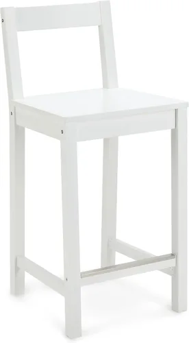 Vista 9 de Amazon Basics Taburete de bar de madera con respaldo 24", negro, 1 unidad