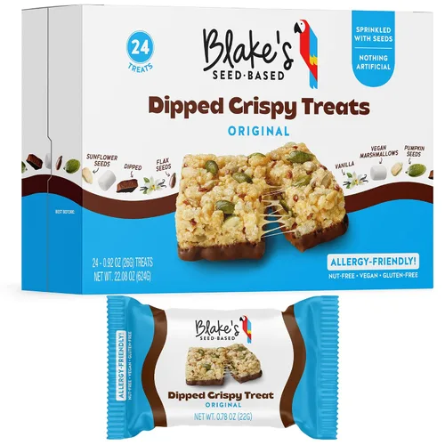 Vista 16 de Blake’s Seed Based, Birthday Cake - Golosinas de arroz crujiente sabor a torta de cumpleaños, sin nueces, gluten, lácteos, ni soya; snack saludable