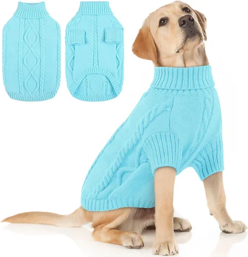 Vista 39 de Queenmore - Suéter de punto trenzado con cuello alto para perros pequeños, para climas fríos, para chihuahua, bulldog, teckel, carlino y yorkie, XS