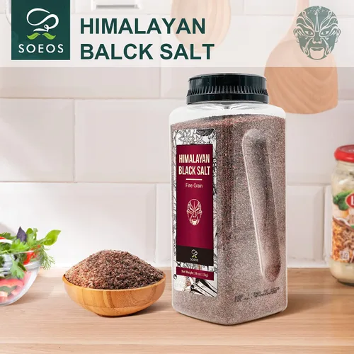 Vista 7 de Soeos Sal negra del Himalaya fina sal negra del Himalaya, 2.4 libras (39 onzas), enriquecida con minerales naturales, sabor natural de huevo