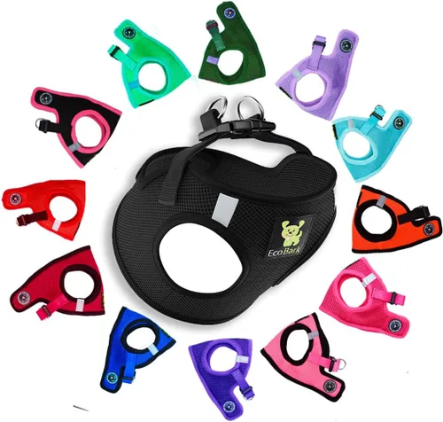 Vista 33 de EcoBark - Arnés para perro, arneses de taza de té ecológicos para perros XXS, XS y pequeños - Arnés reflectante y ajustable para cuerpo mini