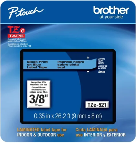 Vista 43 de Cinta laminada Brother Negro sobre Transparente, 6 mm (Tze111)