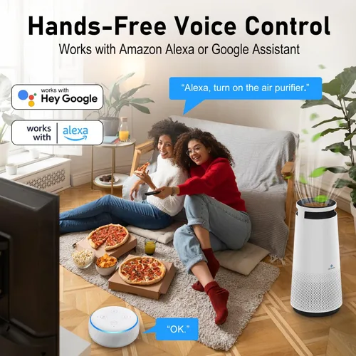 Vista 2 de DH Lifelabs Purificador de aire para el hogar, purificador de aire ionizador para alergias, filtro purificador de aire HEPA elimina el olor
