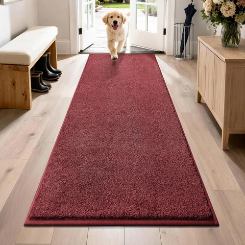 Vista 48 de PURRUGS Tapete para puerta con atrapamiento de suciedad, 20 x 31.5 pulgadas, antideslizante, lavable a máquina, tapete para puerta de perro, tapete