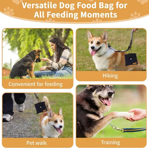 Vista 5 de Bolsa de Golosinas para Perros, Bolsa de Entrenamiento para Perros Manos Libres con Mosquetón y Hebilla Magnética, Bolsa de Paseo para Perros
