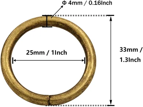 Vista 2 de BIKICOCO 1 '' Metal O-Ring Buckle Connector Round Loops no soldados con autógena para bolsos Webbing Monedero y correas de cinturón, 30