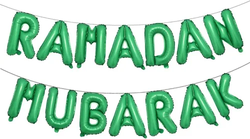 Vista 6 de Globos de papel de aluminio Eid Mubarak de 16 pulgadas de oro rosa, suministros de decoración de Ramadán, globos EID dorados para globos musulmanes