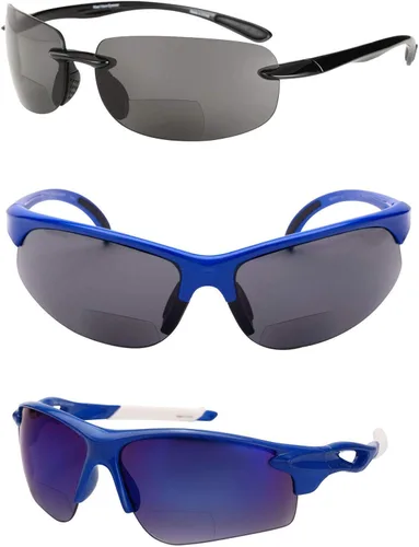 Vista 10 de Mass Vision 'The Allstars' - 3 pares de nuestros lentes de sol unisex bifocales ligeros más populares Negro
