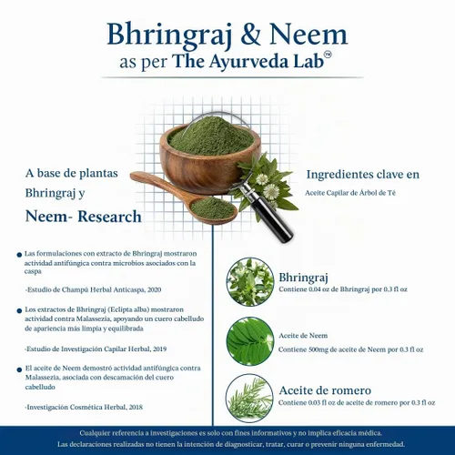 Vista 4 de Aceite de néctar azul 10% Bhringraj y 5% de neem para caspa capilar con aceite de árbol de té