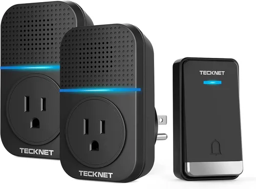 Vista 11 de TECKNET Timbre Inalámbrico, Timbre Autoalimentado, Timbre Inalámbrico de 0-110db con Enchufe para Casa y Aula, Timbre de Puerta Impermeable IP66