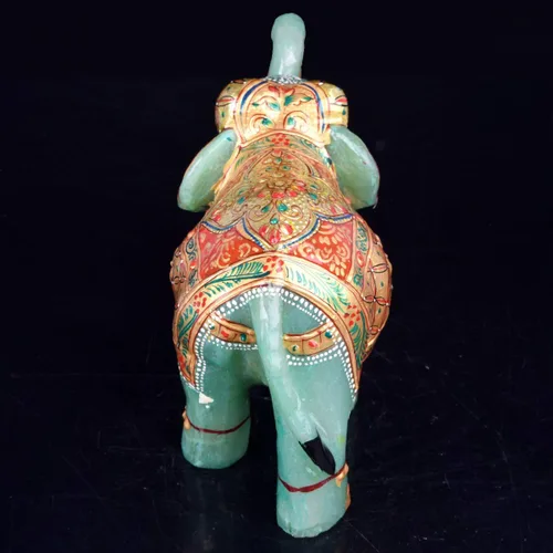 Vista 4 de GEMHUB Aproximadamente 6381.00 Ct Estatua de elefante con piedras preciosas de jade verde - Escultura de animal decorativa V-4431, Gema, Estatua