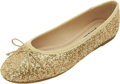 Vista 46 de FEVERSOLE Zapatos planos de ballet de patente para mujer, color macarrón colorido Beige