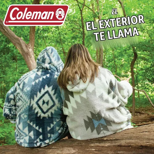 Vista 5 de Coleman Sudadera con Capucha de Manta Vestible de Gran Tamaño de Sherpa y Micro-Visón, Azul - Talla Única para la Mayoría Ultra suave, talla única