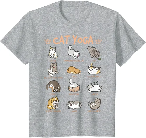 Vista 57 de Cat Yoga Poses Cats Practicing Mindfulness Meditación Kitten - Camiseta, Negro, S