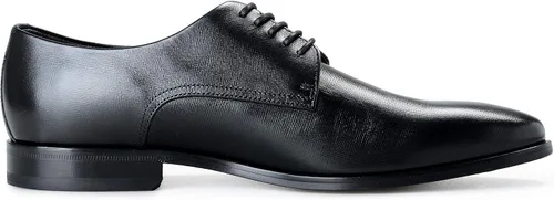 Vista 4 de Hugo Boss Highline_Derb_pr1 Zapatos Derby de cuero texturizado negro US 7.5 IT 40.5