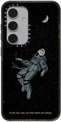 Vista 181 de CASETiFY Funda de impacto para Galaxy S22+ - Adhesivo Aries Moross, color negro transparente