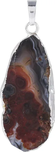 Vista 4 de SUNYIK Irregualr - Collar con colgante de ágata natural de cuarzo y geoda para mujer, cristal curativo, Piedra Metal